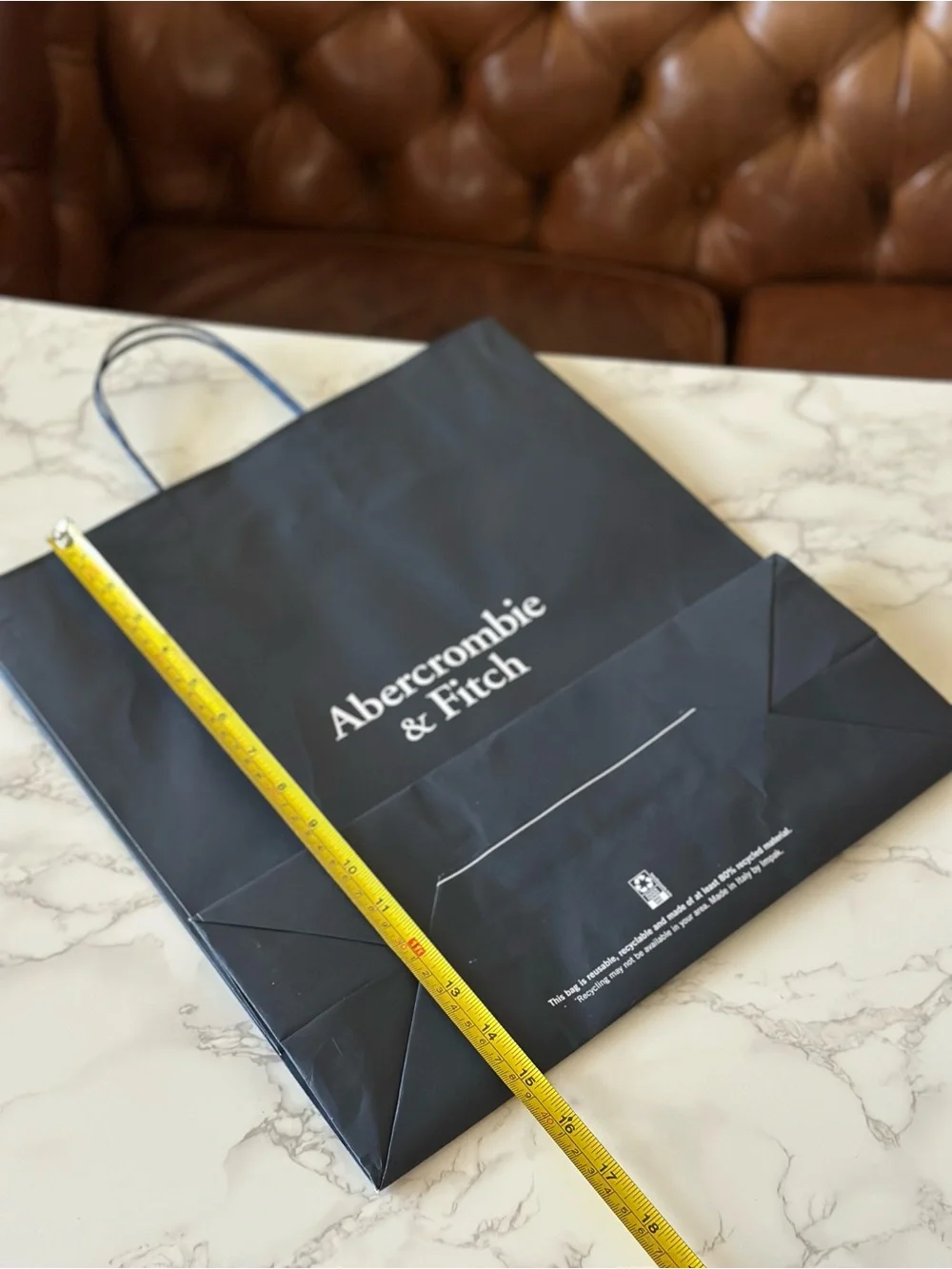 Abercrombie & Fitch Navy Gift Bag 15” x 6” x 13.75”